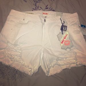 Brand New white Ripped Jean shorts- Plus size 14